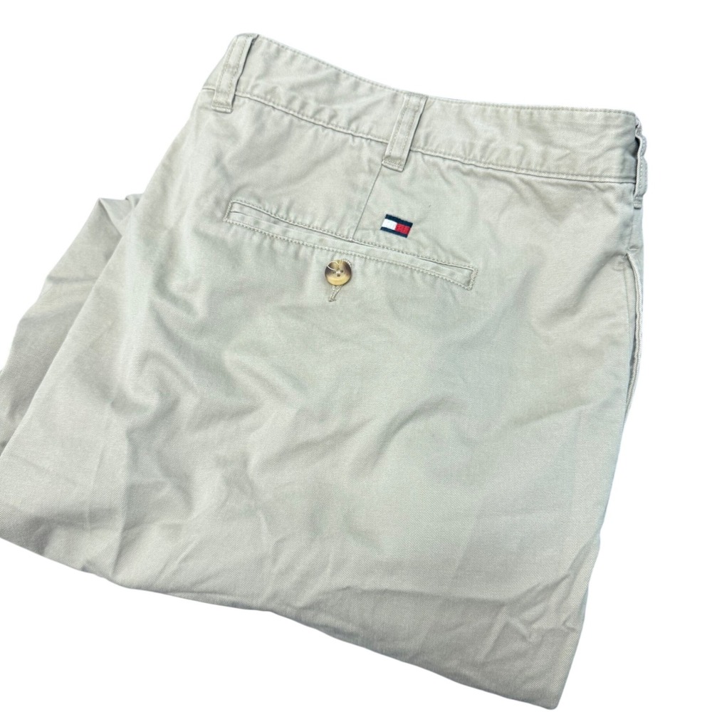 Tommy Hilfiger Pleated Chino Pants Mens 44x32* Khaki Beige Vintage Straight Leg